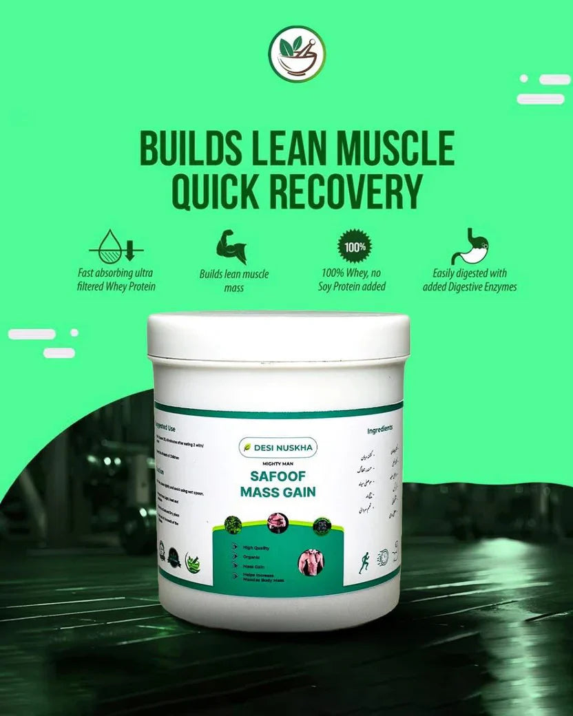 Safoof Mass Gain Herbal Weight Gain Powder Natural Body Mass Support Formula