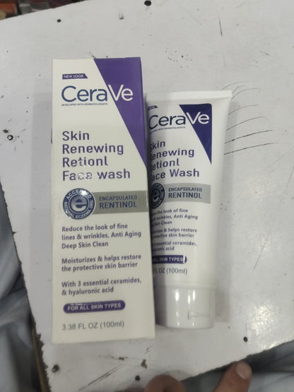Renewing Retinol Face Wash – Anti-Aging Cleanser with Ceramides & Hyaluronic Acid for All Skin Types (100ml)