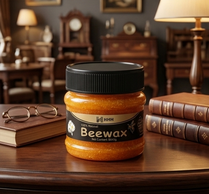 “Buy 1 Get 1” HHH 100% Natural Beewax - Premium Wood Seasoning & Furniture Polish for Restoration and Protection