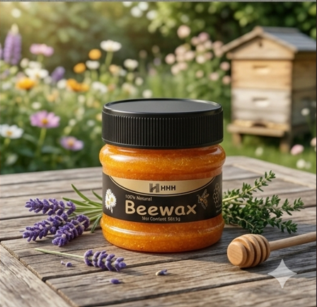 “Buy 1 Get 1” HHH 100% Natural Beewax - Premium Wood Seasoning & Furniture Polish for Restoration and Protection