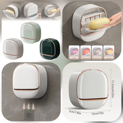 1PC Soap Box Wall Mounted Light Luxury Soap Holder