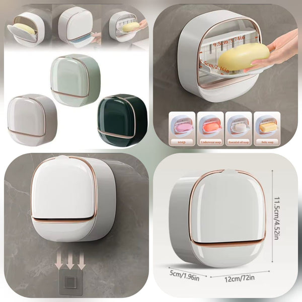 1PC Soap Box Wall Mounted Light Luxury Soap Holder