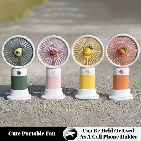 Rechargeable Mini Handy Fruit Character Fan Portable USB Cooling Fan