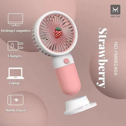 Rechargeable Mini Handy Fruit Character Fan Portable USB Cooling Fan