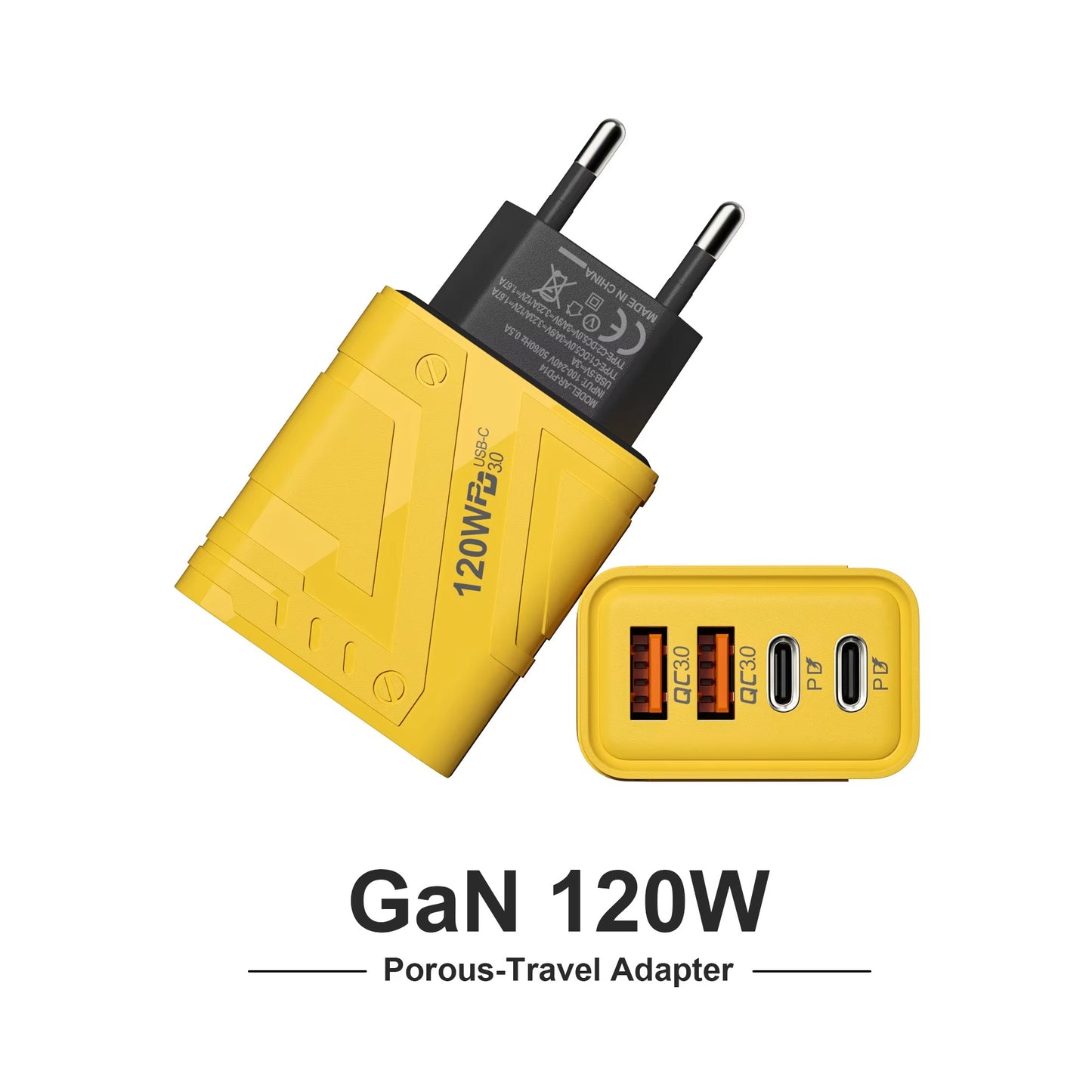 120W Fast Power Adapter Wall Charger | 4-Port 4-in-1 Quick USB Charging Plug For Smartphones & Gadgets