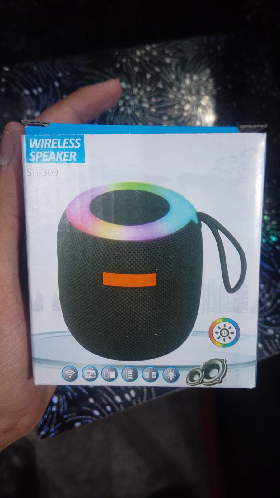 SH-309 Mini Wireless Speaker – Portable Bluetooth Sound Box with RGB LED Light & TWS Support