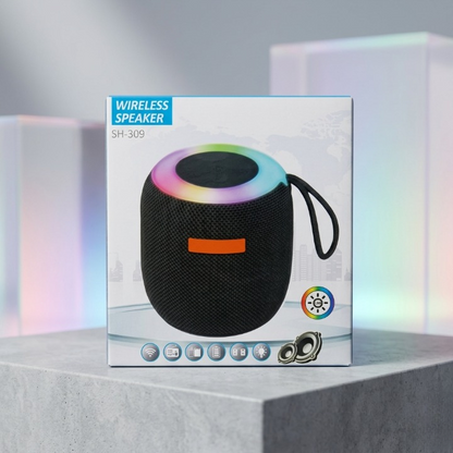 SH-309 Mini Wireless Speaker – Portable Bluetooth Sound Box with RGB LED Light & TWS Support