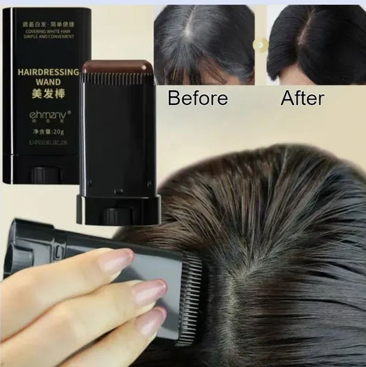 Hairdressing Wand Instant Root Touch-Up – Natural Hair Color Stick for Hair Coverage - Black (20g)