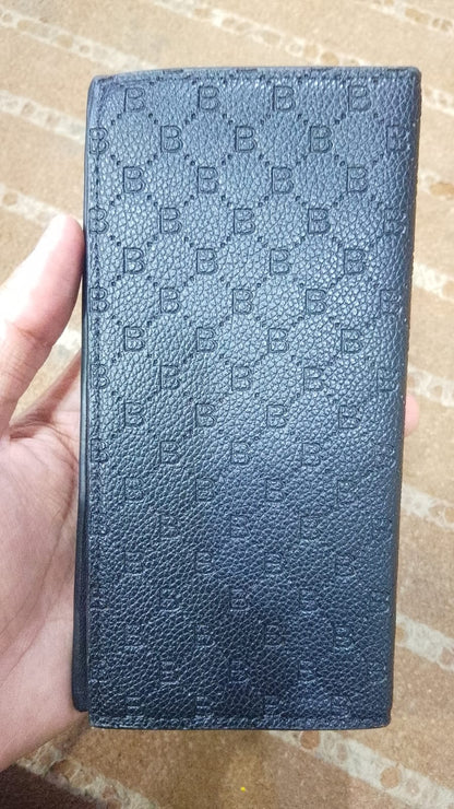 Premium Embossed Monogram Leather Long Wallet