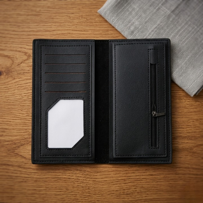 Premium Embossed Monogram Leather Long Wallet