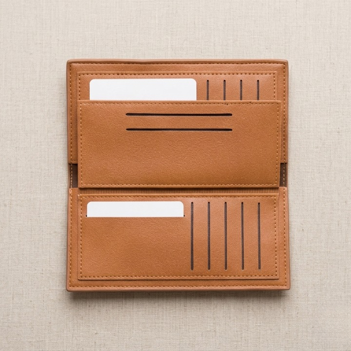 Premium Embossed Monogram Leather Long Wallet