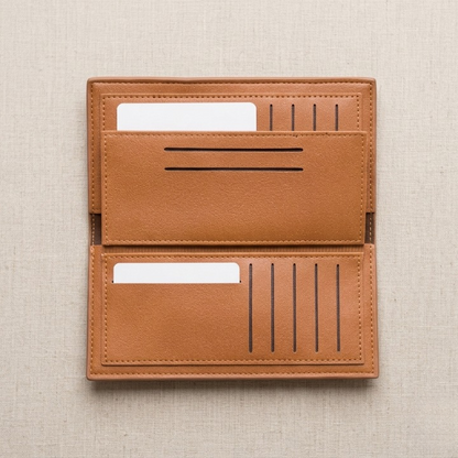 Premium Embossed Monogram Leather Long Wallet