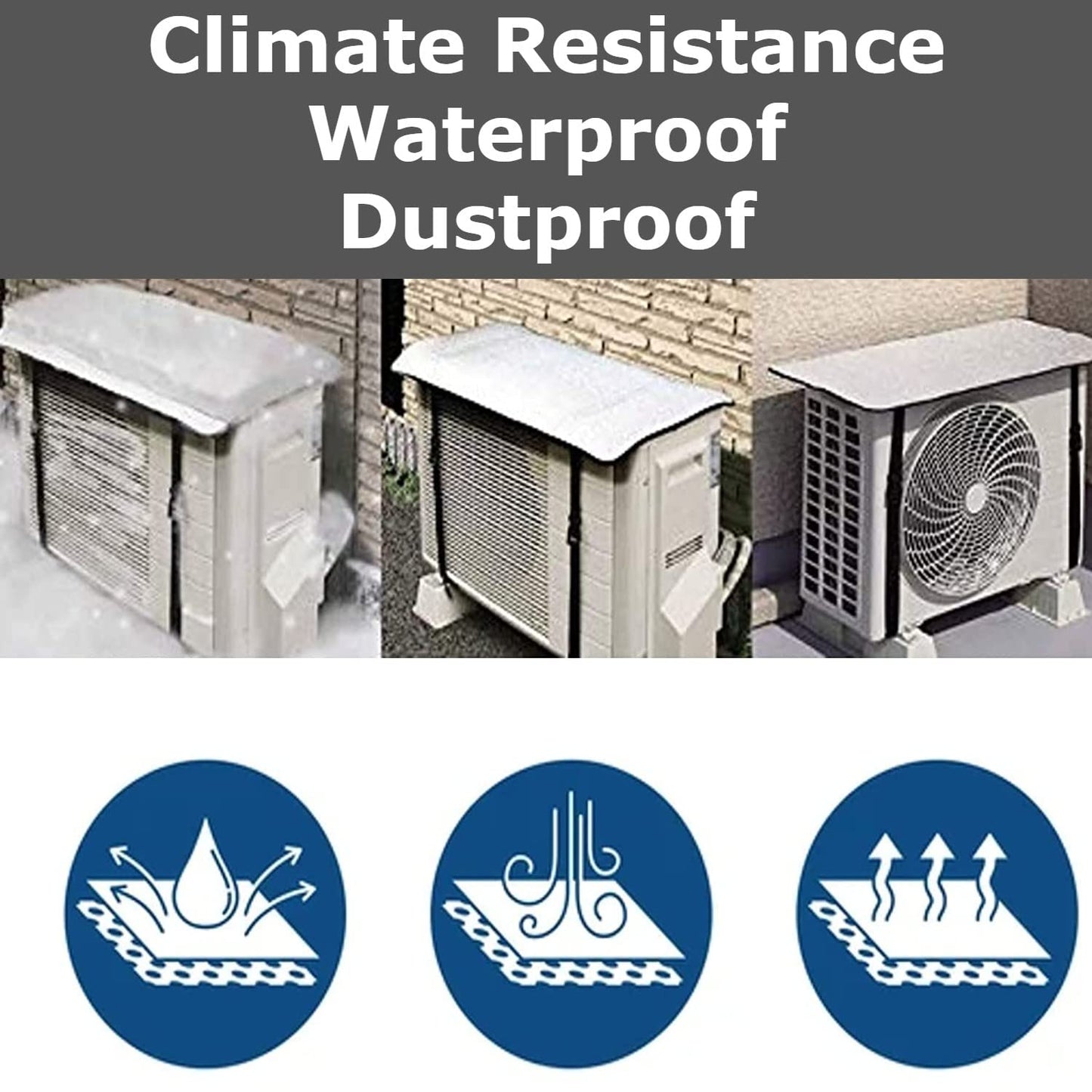 AC Outdoor Unit Sunshade Cover – Silver Foil Reflective Heat Shield & Dust Protector for Air Conditioner