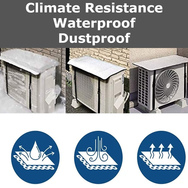 AC Outdoor Unit Sunshade Cover – Silver Foil Reflective Heat Shield & Dust Protector for Air Conditioner
