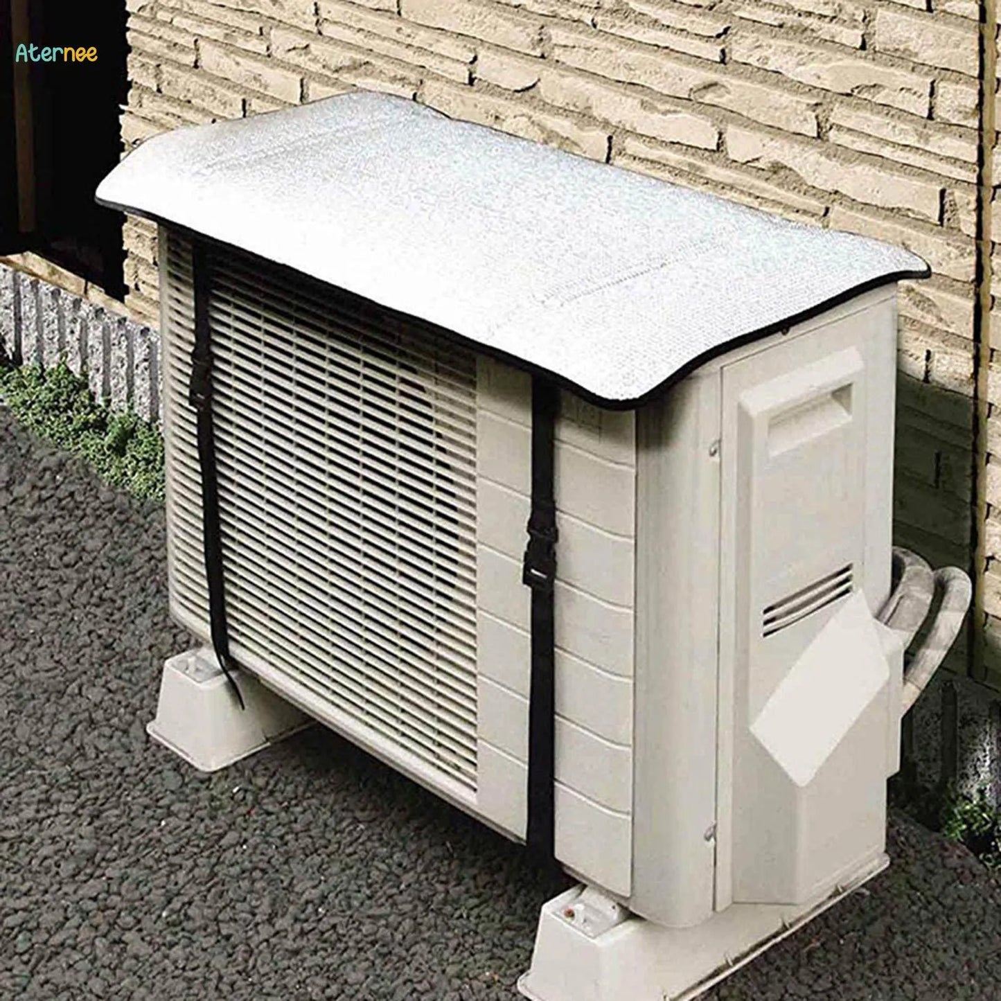 AC Outdoor Unit Sunshade Cover – Silver Foil Reflective Heat Shield & Dust Protector for Air Conditioner