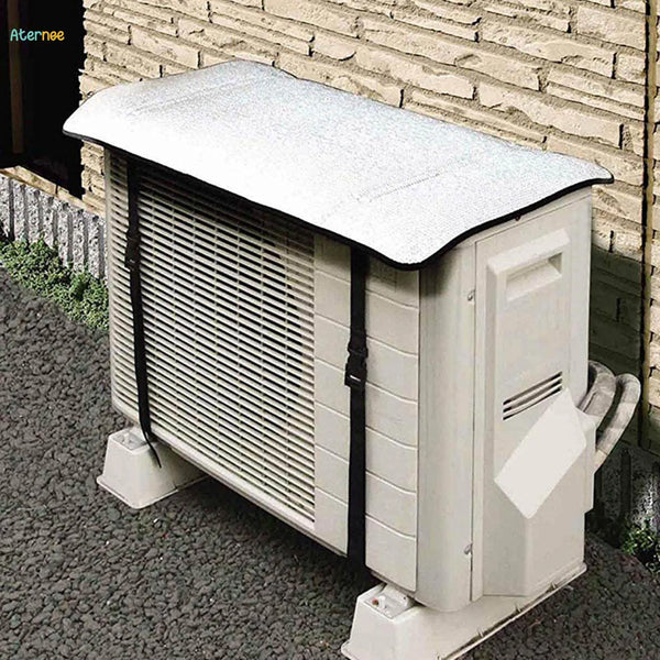 AC Outdoor Unit Sunshade Cover – Silver Foil Reflective Heat Shield & Dust Protector for Air Conditioner