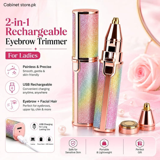 2-in-1 Rechargeable Eyebrow & Facial Hair Trimmer