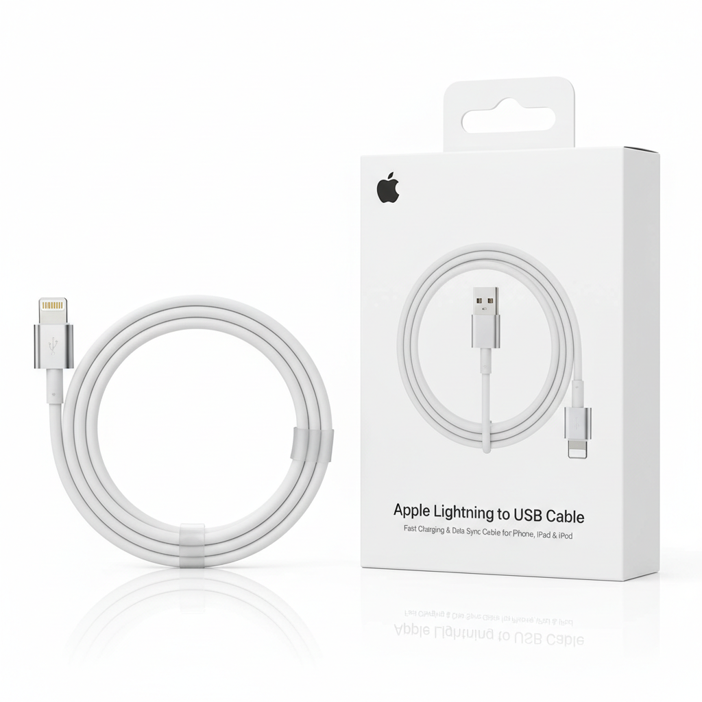 Apple Lightning to USB Cable for iPhone, iPad & iPod – Fast Charging & Data Sync Cable