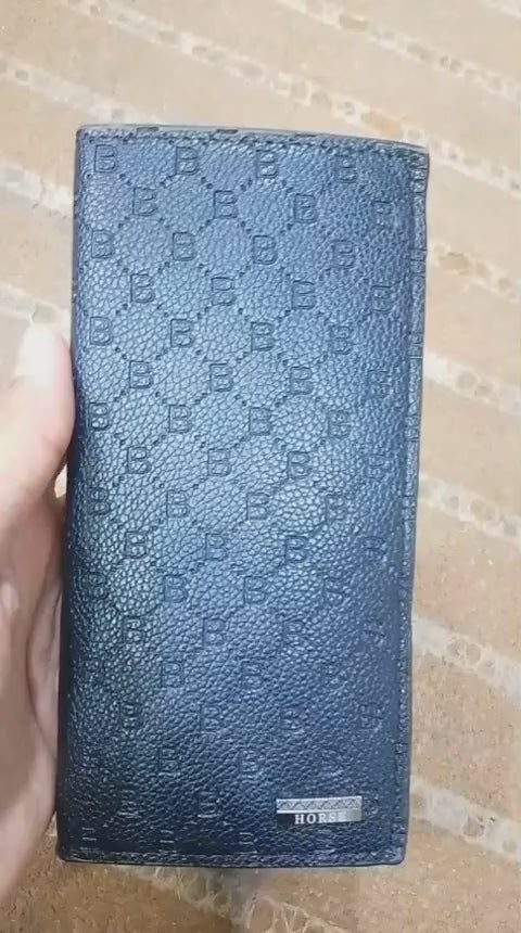 Premium Embossed Monogram Leather Long Wallet