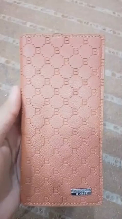 Premium Embossed Monogram Leather Long Wallet